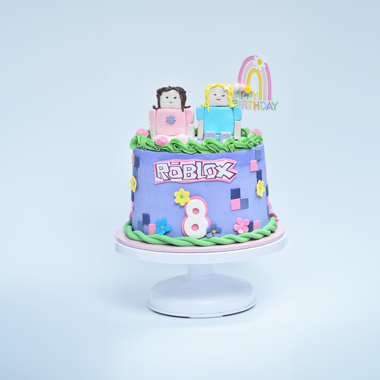 Roblox Rainbow Celebration Cake (Available in Buttercream icing Only)