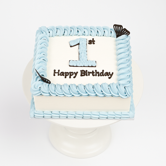Blue Whip Number Cake