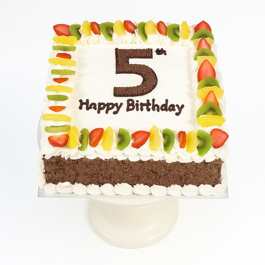 Fresh Fruit Burst Number Cake