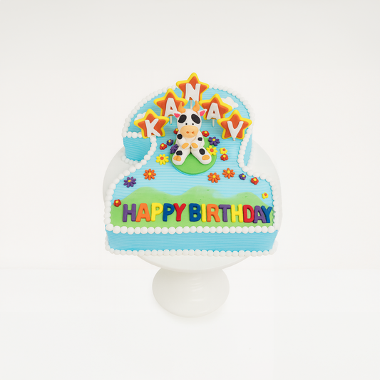 Happy Cow Number Cake