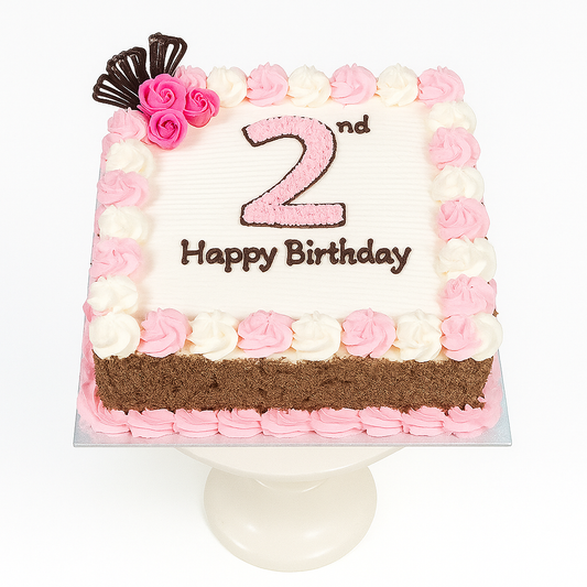 Pink Blossom Number Cake