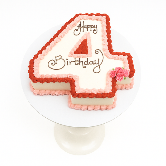 Rosy Number Delight Cake