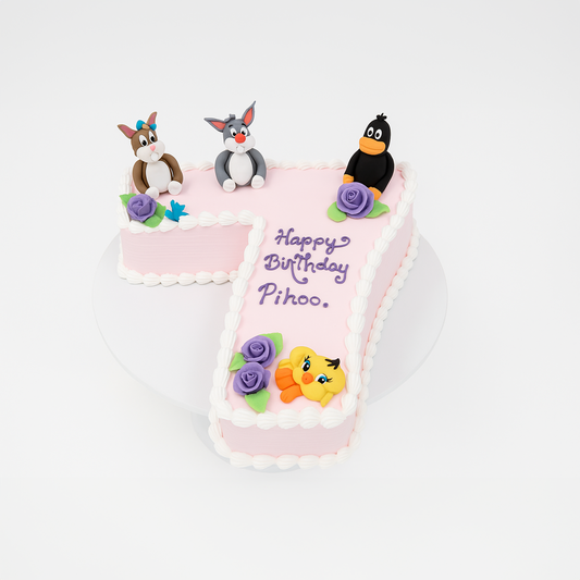 Toon Friends Number Cake