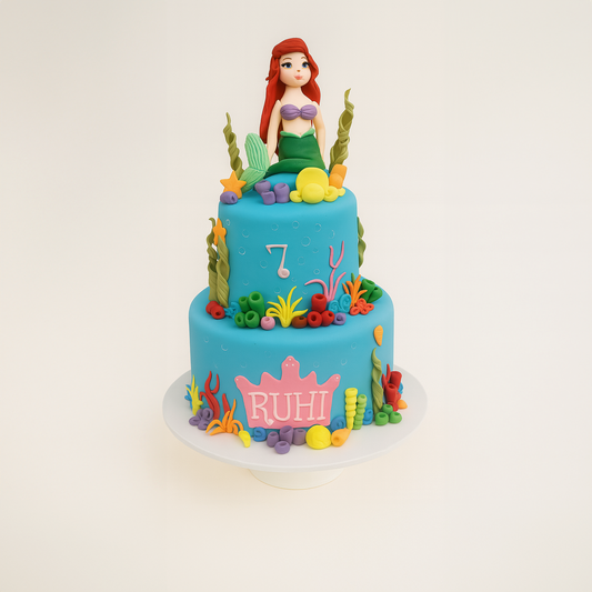 Ariel's Ocean Adventure Cake (Fondant)