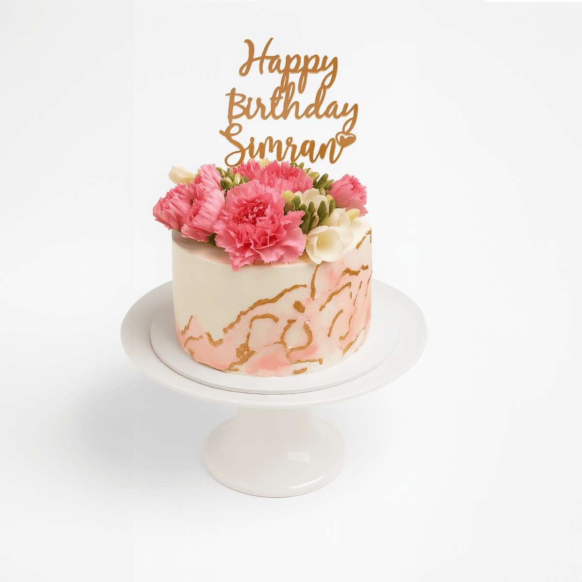 Blush Bloom Floral Cake (Buttercream) - Isher Eggless Bakers