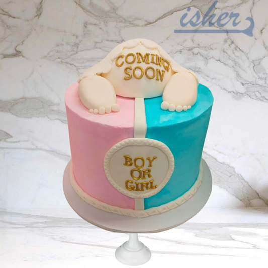Coming Soon Baby Shower Cake(Available In Buttercream Only) Cake