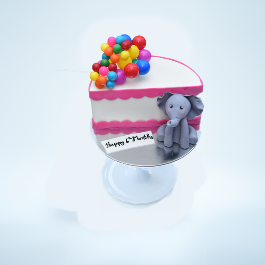 6 month Balloon Cake with Figurine(Buttercream)