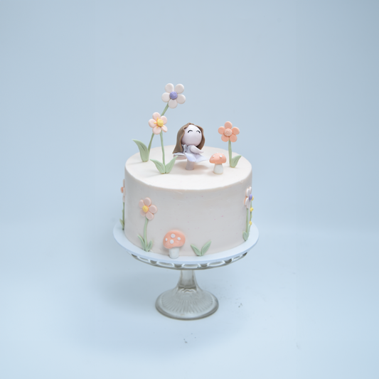 Whimsical Garden Girl Cake (Buttercream)