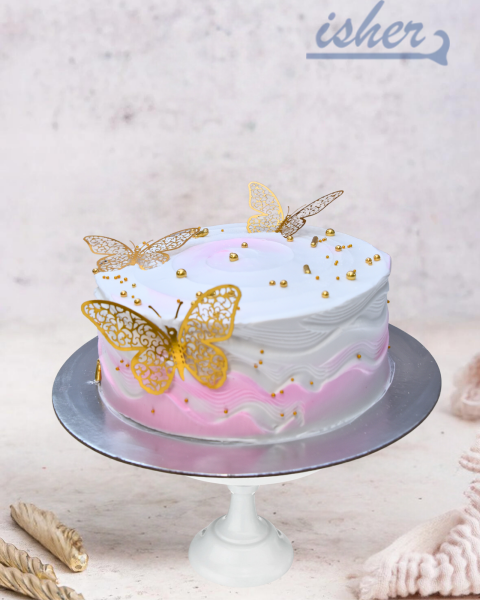 Golden Butterfly Cake (Cc825)