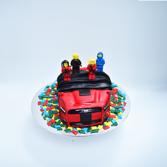 LEGO Ninjago Ninja Squad Cake – Custom 3D Vehicle Design (Fondant)