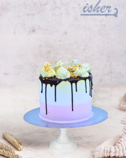 Vanilla Delight Chocolate Drizzle Cake(Cc817)