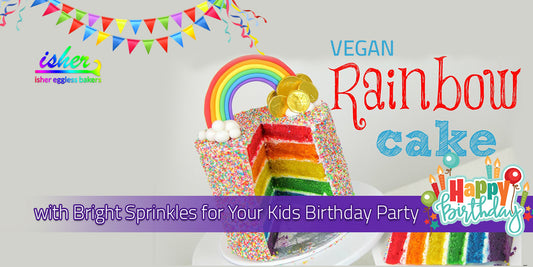 VEGAN RAINBOW CAKES WITH BRIGHT SPRINKLES FOR YOUR KIDS BIRTHDAY PARTY