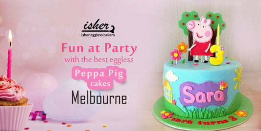 FUN AT PARTY WITH THE BEST EGGLESS PEPPA PIG CAKES MELBOURNE