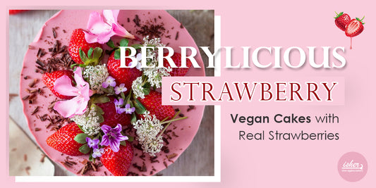 BERRYLICIOUS STRAWBERRY VEGAN CAKES WITH REAL STRAWBERRIES