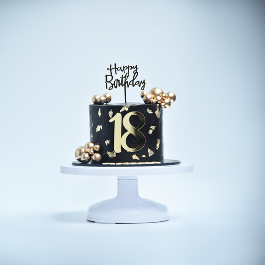 Golden Luxe 18th Birthday Cake  (Available in Buttercream)