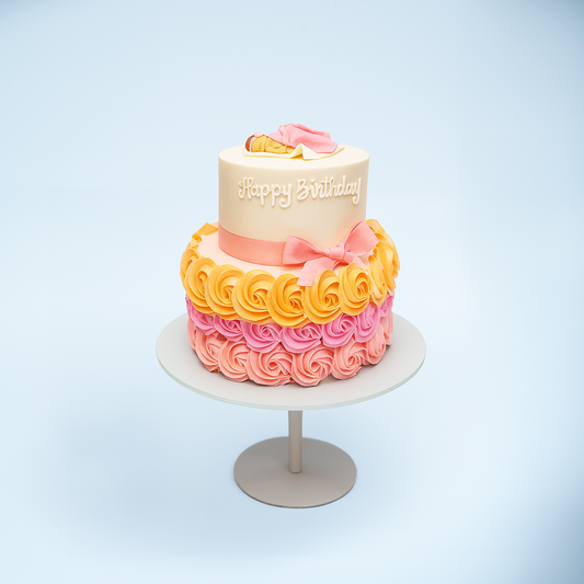 Rosette Dreams – Baby Girl Cake