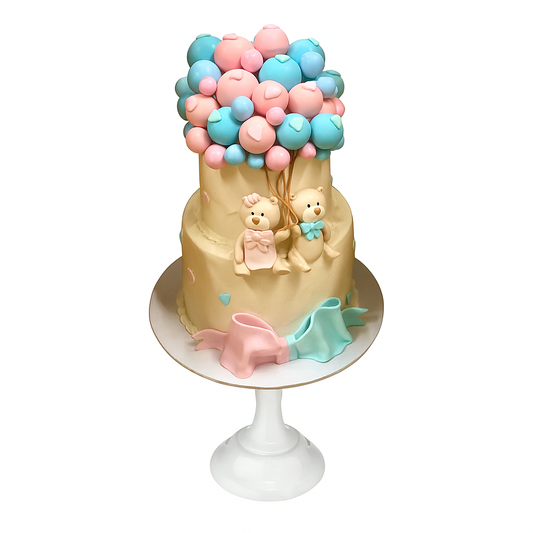 Teddy's Balloon Bunch cake (Buttercream)