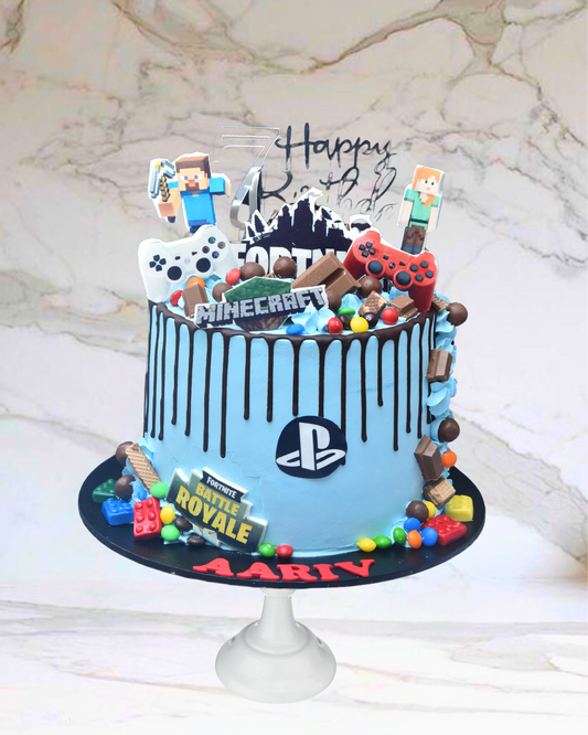 Games Theme Cake(Available in fresh cream icing or Buttercream)