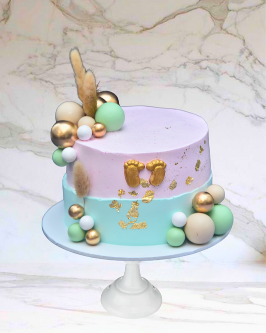 Sweet Baby Shower Delight Cake(Available in fresh cream icing or Buttercream)