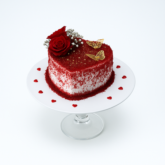 Velvet Rose Heart Cake