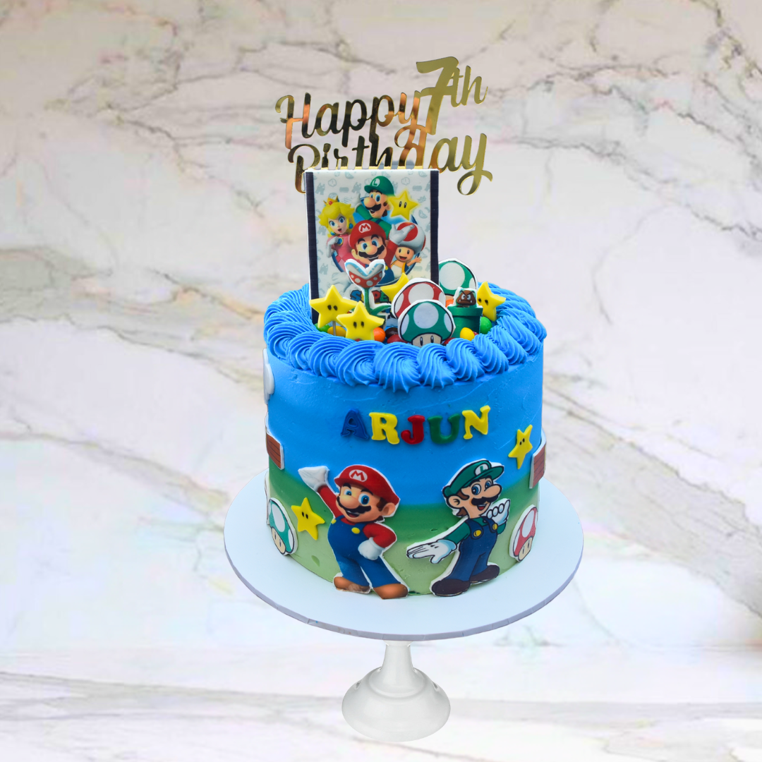 Go-Kart( Mario) Adventure Cake without custom topper(Available in Buttercream icing only)