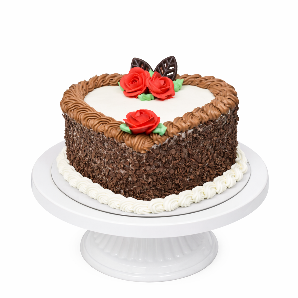 Chocolate Rose Heart Cake
