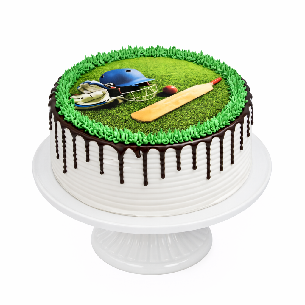 Cricket Theme Photo Cake
