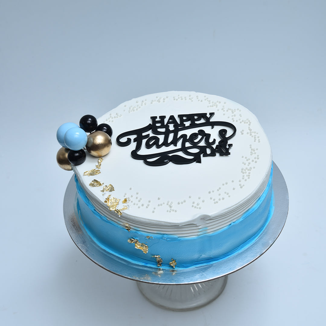 Best Dad Blue & Gold Cake