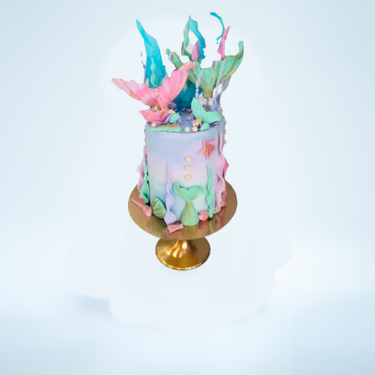 Rainbow Reef Mermaid Cake(Available in Buttercream Only)