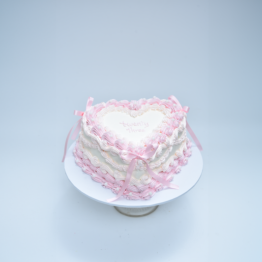Sweetheart Ribbons Vintage Cake