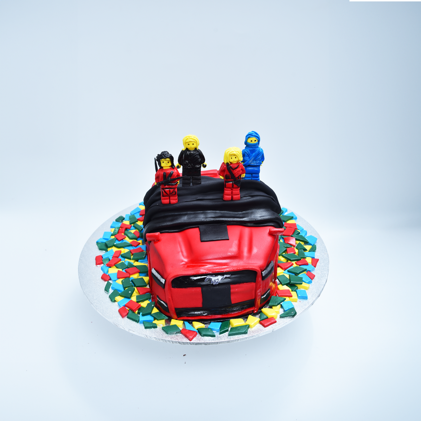 LEGO Ninjago Ninja Squad Cake – Custom 3D Vehicle Design (Fondant)