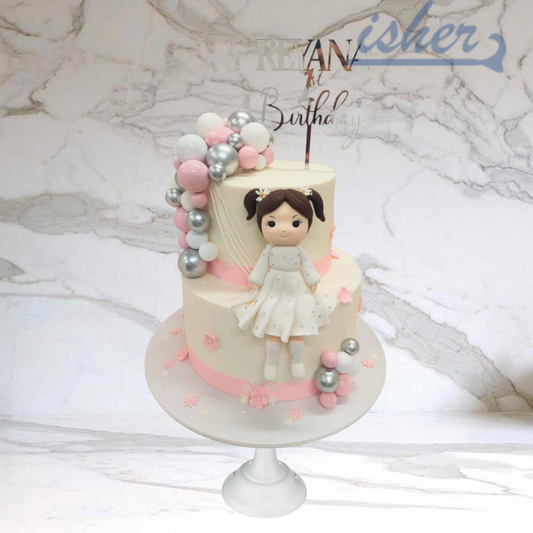 Little Lady Loveliness Cake With Custom Name Topper(Available In Buttercream Icing)