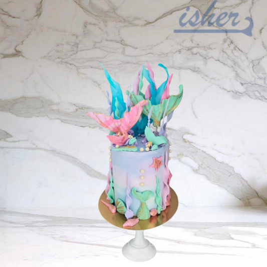 Rainbow Reef Mermaid Cake(Available In Buttercream Only) Cake