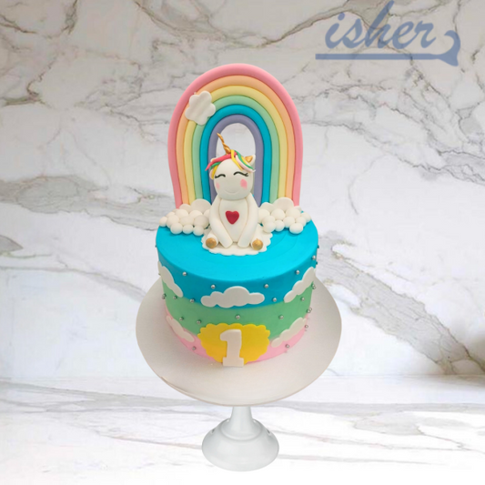 Rainbow Unicorn Cake