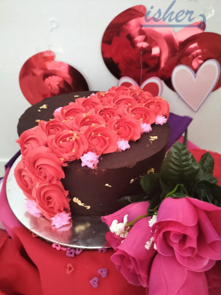 Scarlet Serenade Rose Cake