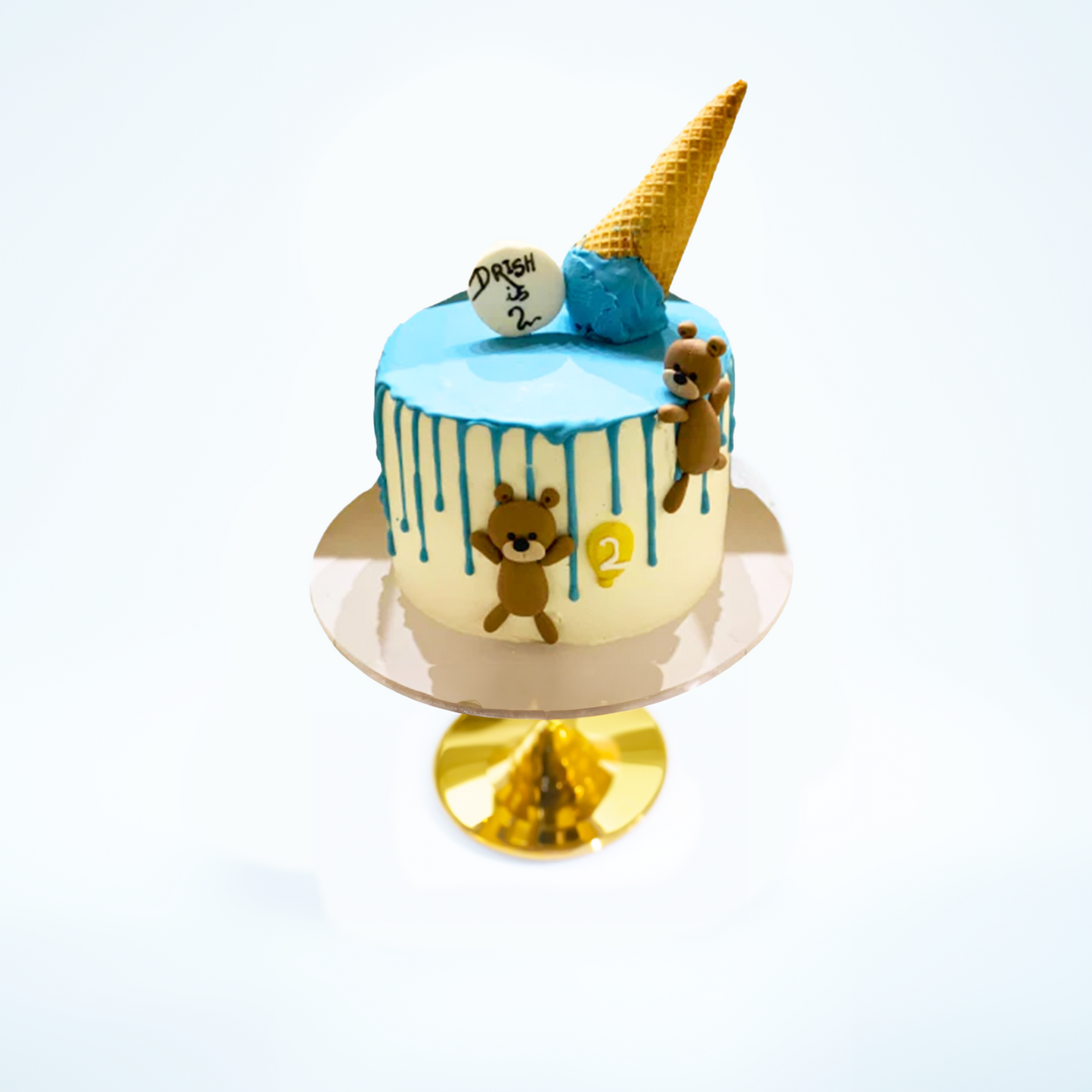 Teddy Bear Blue Drip Delight(Available in Buttercream Only)